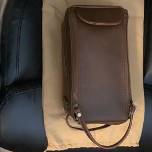 Leather toiletries bag